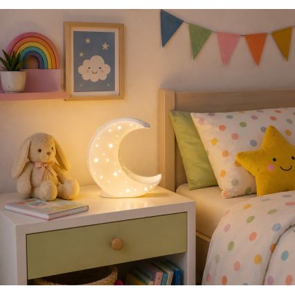 ONLI - Stolní lampa PORCELLANA 1xE14/6W/230V 21 cm měsíc