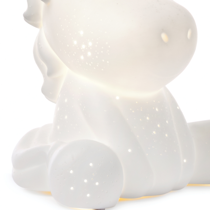 ONLI - Stolní lampa PORCELLANA 1xE14/6W/230V 23,5 cm jednorožec