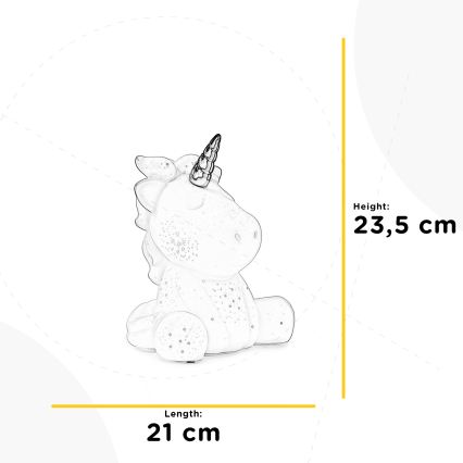 ONLI - Stolní lampa PORCELLANA 1xE14/6W/230V 23,5 cm jednorožec