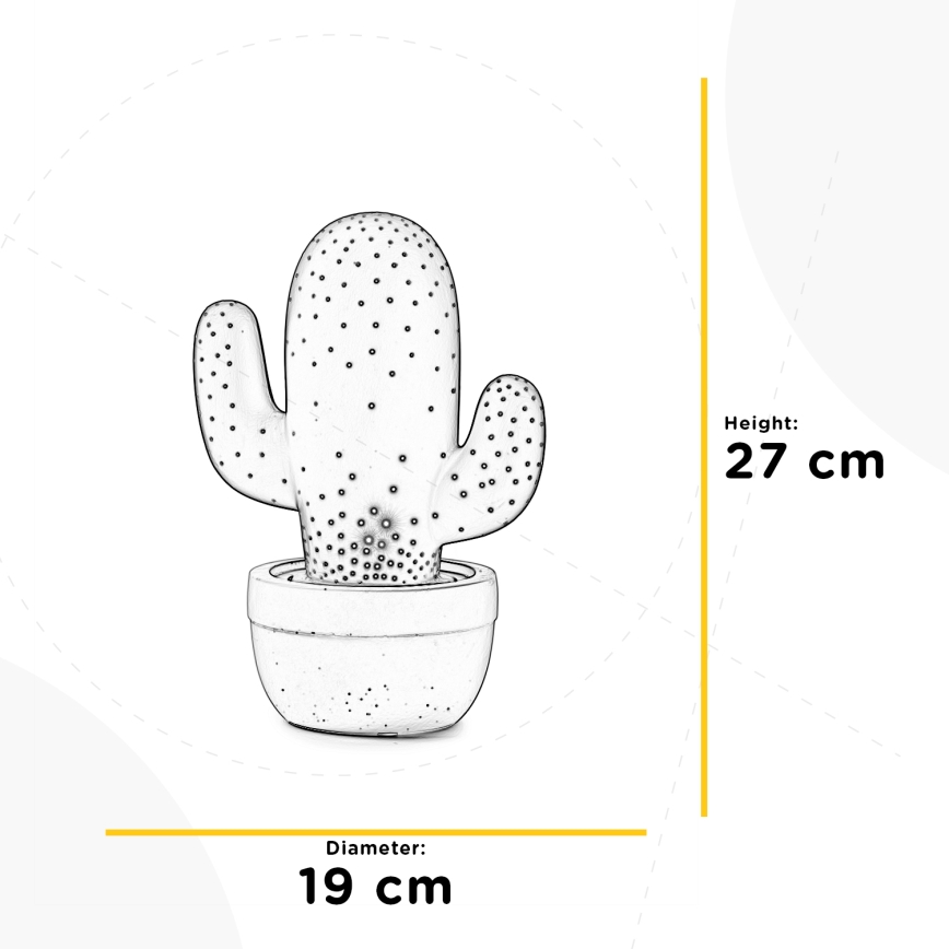 ONLI - Stolní lampa PORCELLANA 1xE14/6W/230V 27 cm kaktus