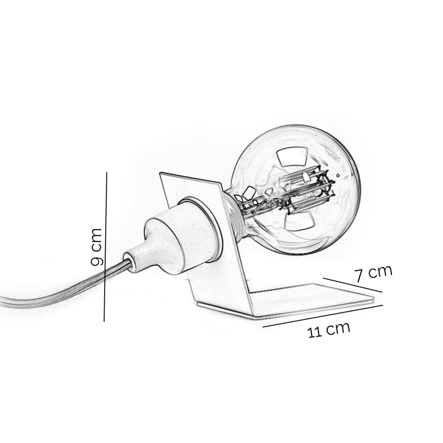 ONLI - Stolní lampa WIRE 1xE27/15W/230V šedá/bílá