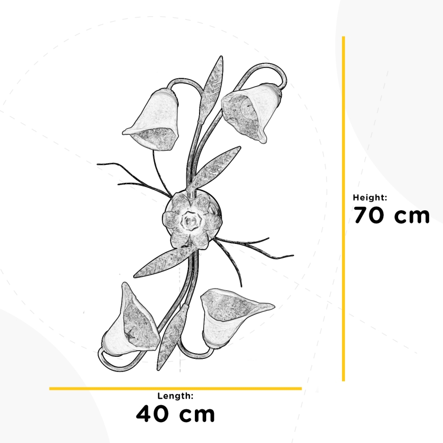 ONLI - Stropní svítidlo ALGA 4xE14/6W/230V bronzová