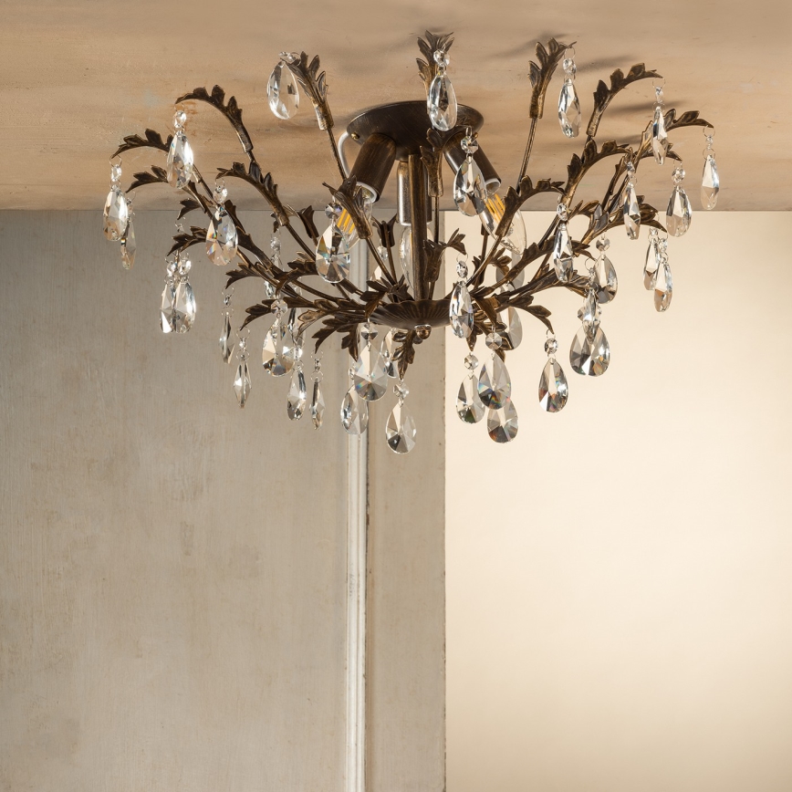 ONLI - Stropní svítidlo TERESA 3xE14/6W/230V bronzová