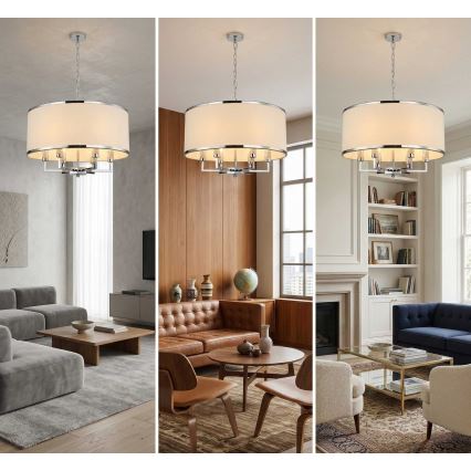 Open Design OR80216 - Lustr na řetězu CASA 6xE14/15W/230V krémová/lesklý chrom