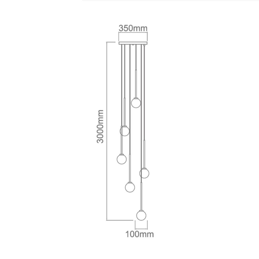 Open Design OR80636 - Lustr na lanku OTA 6xG9/8W/230V černá