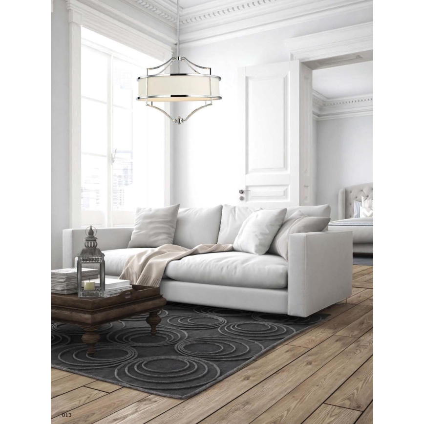 Open Design OR80919 - Lustr na tyči STESSO 4xE27/15W/230V pr. 55 cm lesklý chrom/bílá