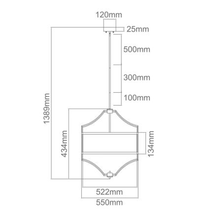 Open Design OR80919 - Lustr na tyči STESSO 4xE27/15W/230V pr. 55 cm lesklý chrom/bílá