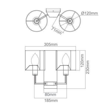 Open Design OR81497 - Nástěnná lampa CASA 2xE14/12W/230V lesklý chrom/krémová