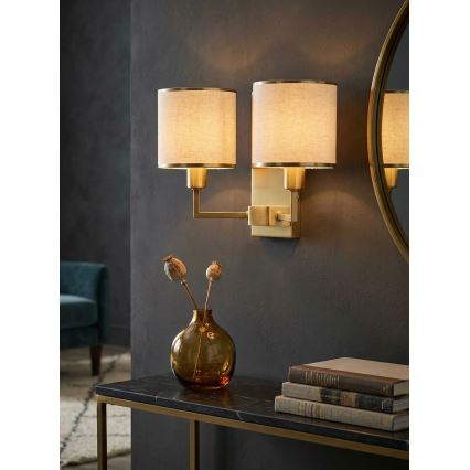 Open Design OR81503 - Nástěnná lampa CASA 2xE14/12W/230V mosaz/krémová