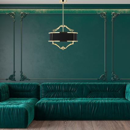 Open Design OR84153 - Lustr na tyči STESSO 4xE27/15W/230V pr. 42 cm zlatá/černá