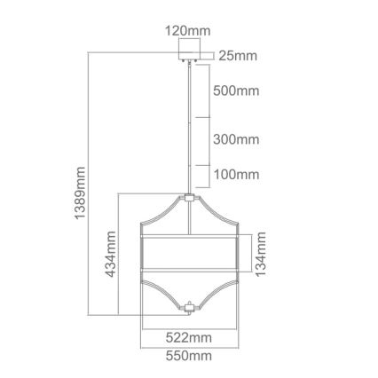 Open Design OR84160 - Lustr na tyči STESSO 4xE27/15W/230V pr. 55 cm zlatá/černá