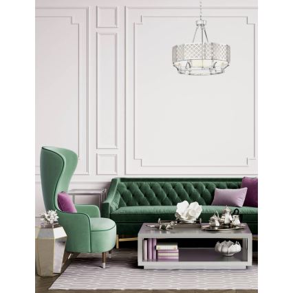 Open Design OR84375 - Lustr na řetězu VERNO 6xE14/12W/230V lesklý chrom
