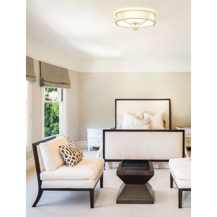 Open Design OR84436 - Stropní svítidlo STESSO 4xE27/12W/230V pr. 65 cm mosaz/bílá