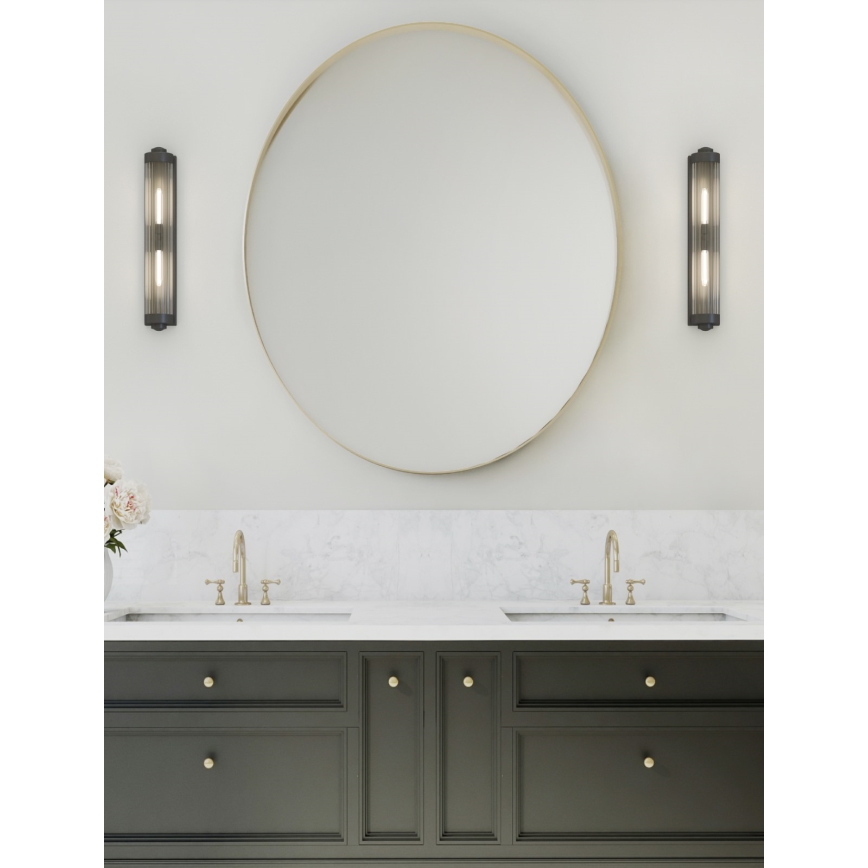 Open Design OR84498 - Koupelnová nástěnná lampa FUMI 2xG9/8W/230V IP44 černá