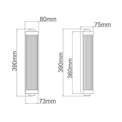 Open Design OR84498 - Koupelnová nástěnná lampa FUMI 2xG9/8W/230V IP44 černá