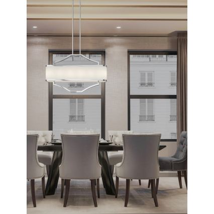 Open Design OR84849 - Lustr na tyči GERDO OVALE 6xE14/12W/230V lesklý chrom/bílá