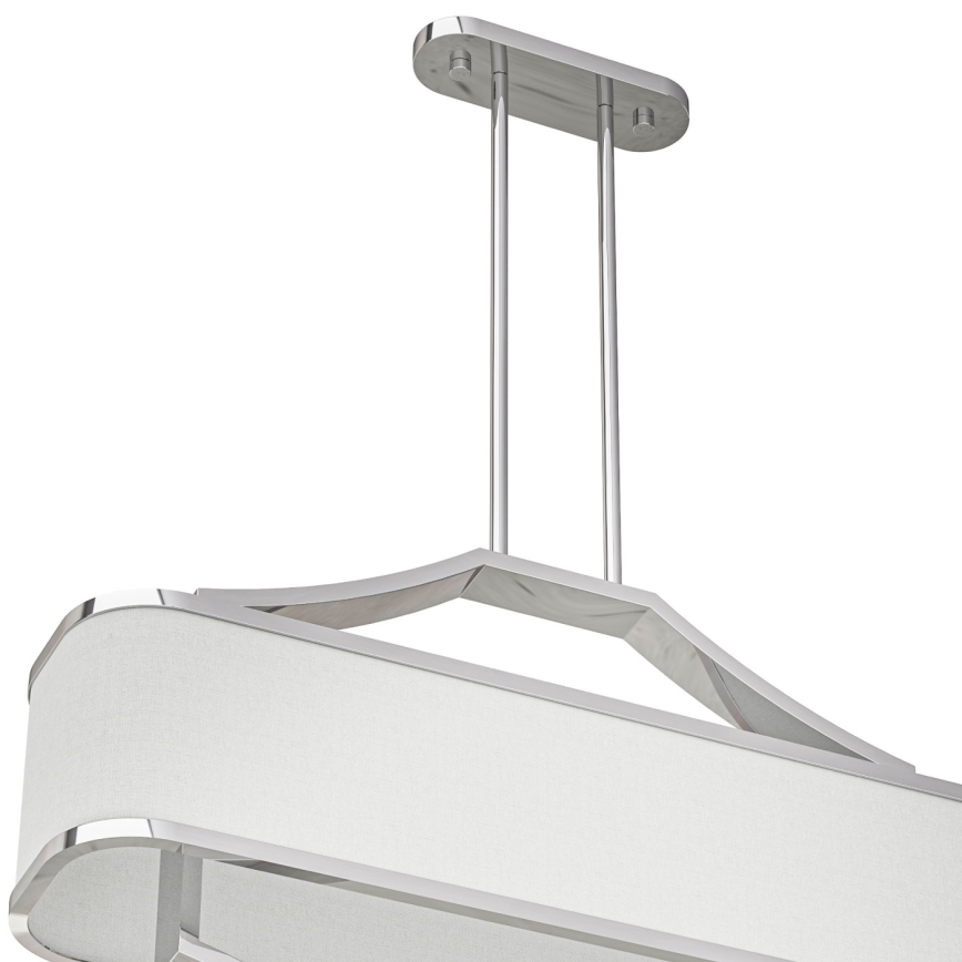 Open Design OR84849 - Lustr na tyči GERDO OVALE 6xE14/12W/230V lesklý chrom/bílá