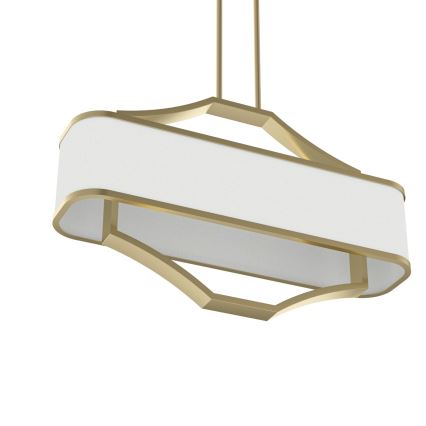 Open Design OR84856 - Lustr na tyči GERDO OVALE 6xE14/12W/230V mosaz/bílá