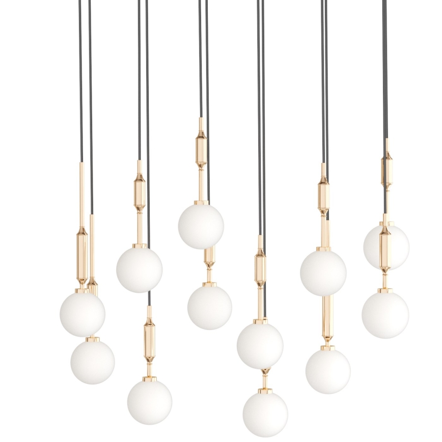 Open Design OR85457 - Lustr na lanku ERO 12xG9/8W/230V zlatá