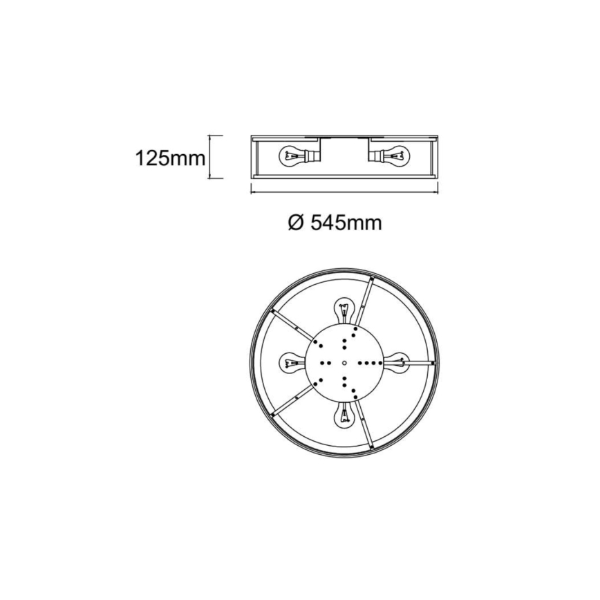 Open Design OR85983 - Stropní svítidlo ZALINDRO 4xE27/15W/230V pr. 54,5 cm bílá/černá