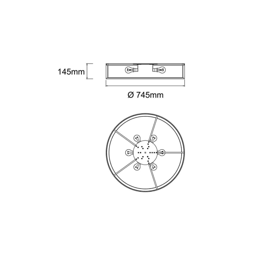 Open Design OR86041 - Stropní svítidlo ZALINDRO 6xE27/15W/230V pr. 74,5 cm béžová/hnědá