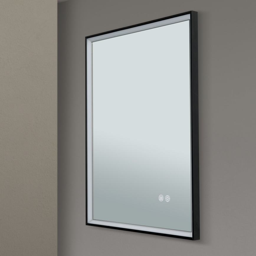 LED Koupelnové vyhřívané nástěnné zrcadlo s podsvícením FRAME LED/48W/230V 3000/4000/6000K 60x45 cm IP44