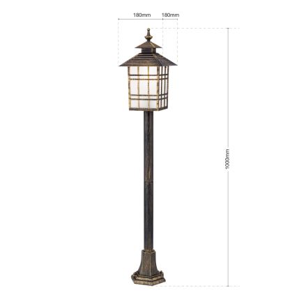 Venkovní lampa KIKO 1xE27/11W/230V IP44 bronz/patina