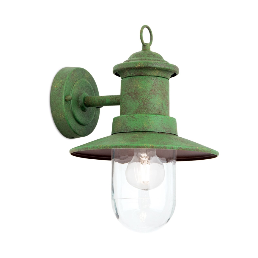 Venkovní nástěnná lampa LEONIE 1xE27/60W/230V IP44 zelená