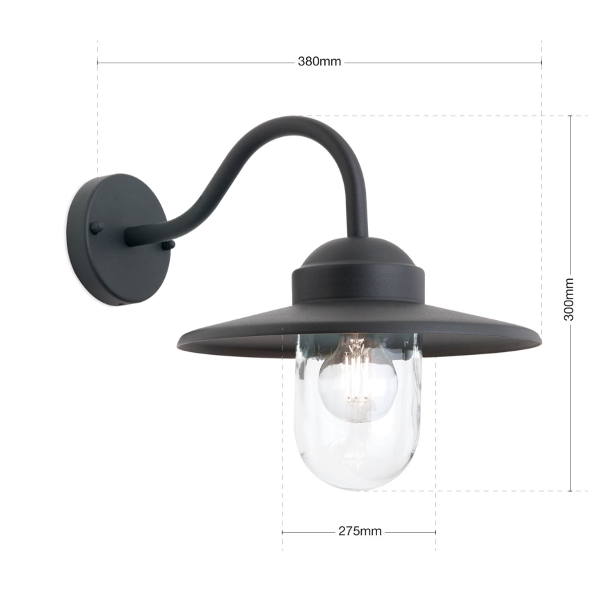 Venkovní nástěnná lampa EDWARD 1xE27/60W/230V IP44 antracit