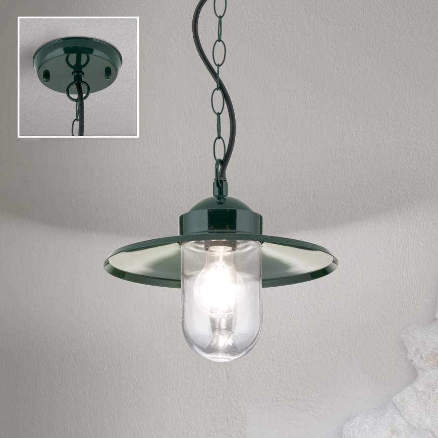 Venkovní závěsné svítidlo EDWARD 1xE27/60W/230V IP44 zelená