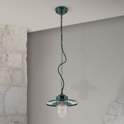 Venkovní závěsné svítidlo EDWARD 1xE27/60W/230V IP44 zelená