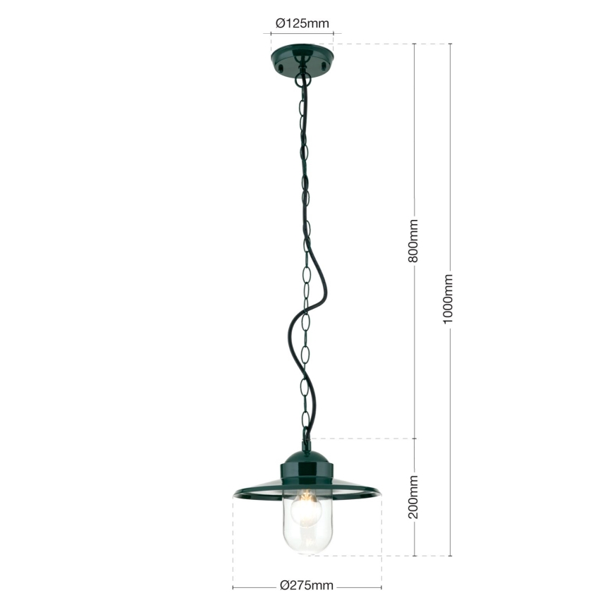 Venkovní závěsné svítidlo EDWARD 1xE27/60W/230V IP44 zelená