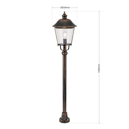 Venkovní lampa KENZO 1xE27/100W/230V IP44 bronz/patina