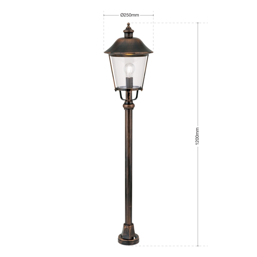 Venkovní lampa KENZO 1xE27/100W/230V IP44 bronz/patina