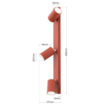 Bodové svítidlo PENN 3xGU10/13W/230V cihlová