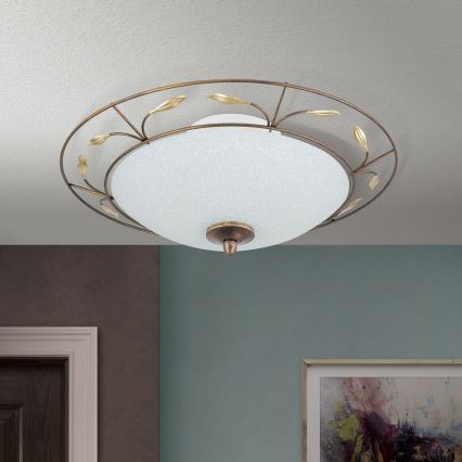 Stropní svítidlo LUCA 2xE14/40W/230V pr. 40 cm bronz/patina