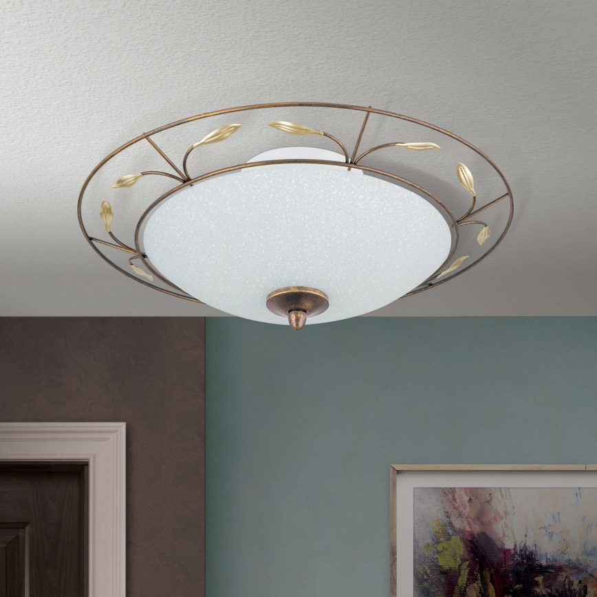 Stropní svítidlo LUCA 2xE14/40W/230V pr. 40 cm bronz/patina