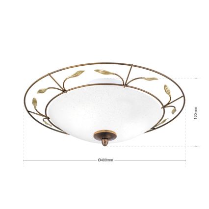 Stropní svítidlo LUCA 2xE14/40W/230V pr. 40 cm bronz/patina