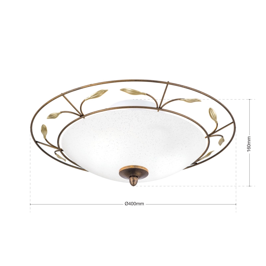 Stropní svítidlo LUCA 2xE14/40W/230V pr. 40 cm bronz/patina