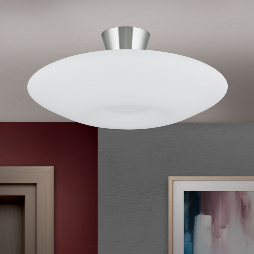 Stropní svítidlo BLANC 2xE27/60W/230V pr. 49 cm matný chrom