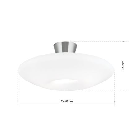 Stropní svítidlo BLANC 2xE27/60W/230V pr. 49 cm matný chrom