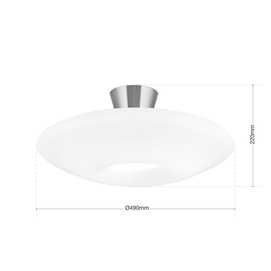 Stropní svítidlo BLANC 2xE27/60W/230V pr. 49 cm matný chrom