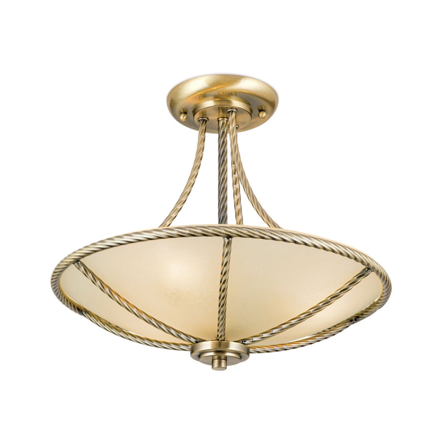 Lustr na tyči MAURO 3xE27/60W/230V pr. 42 cm bronz