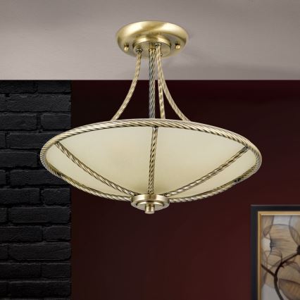 Lustr na tyči MAURO 3xE27/60W/230V pr. 42 cm bronz