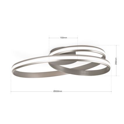 LED Stmívatelné stropní svítidlo CIRCUS LED/30W/230V stříbrná