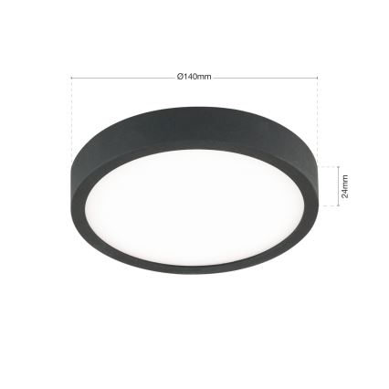 LED Stropní svítidlo BULLY LED/12W/230V pr. 14 cm černá