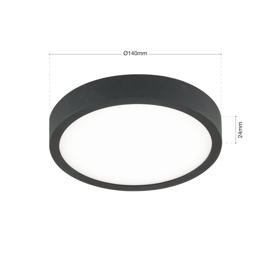 LED Stropní svítidlo BULLY LED/12W/230V pr. 14 cm černá