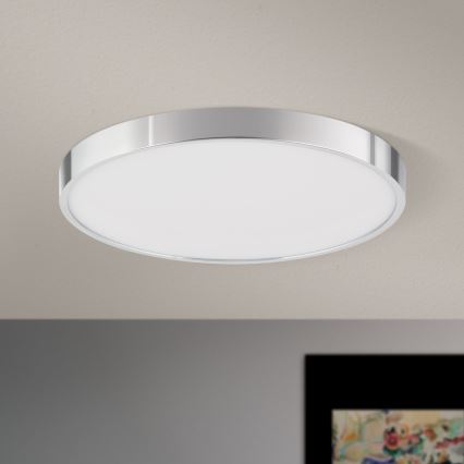 LED Stropní svítidlo BULLY LED/28W/230V pr. 28 cm lesklý chrom