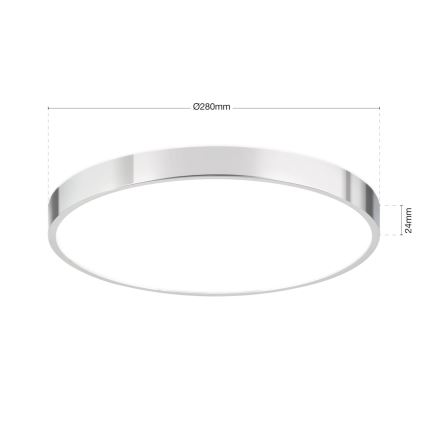 LED Stropní svítidlo BULLY LED/28W/230V pr. 28 cm lesklý chrom