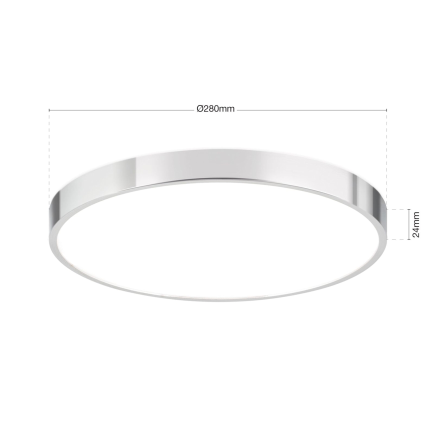 LED Stropní svítidlo BULLY LED/28W/230V pr. 28 cm lesklý chrom